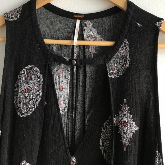 Free People Tree Swing Medallion Black Tunic Dress - Picture 4 of 4